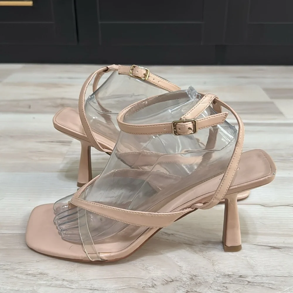Open Edit Addison Ankle Strap Sandal Nude